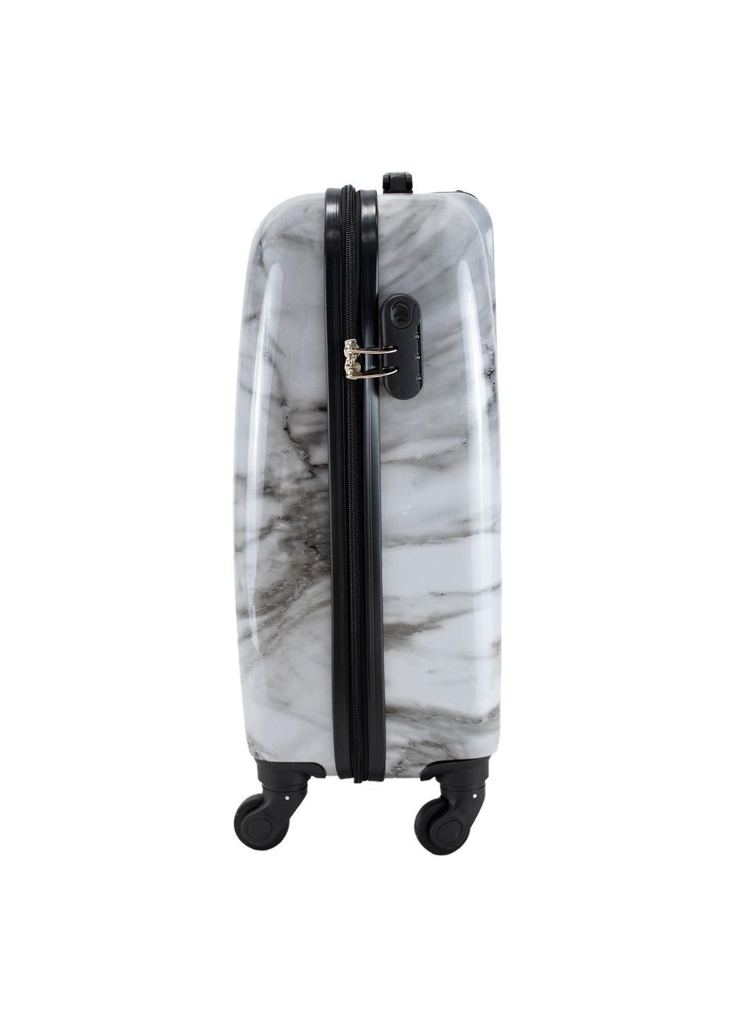 Валіза мала для ручної поклажі 20" (S) Polycarbonate/ABS-Plastic White Marble (T5731-1) Semi Line (338182370)