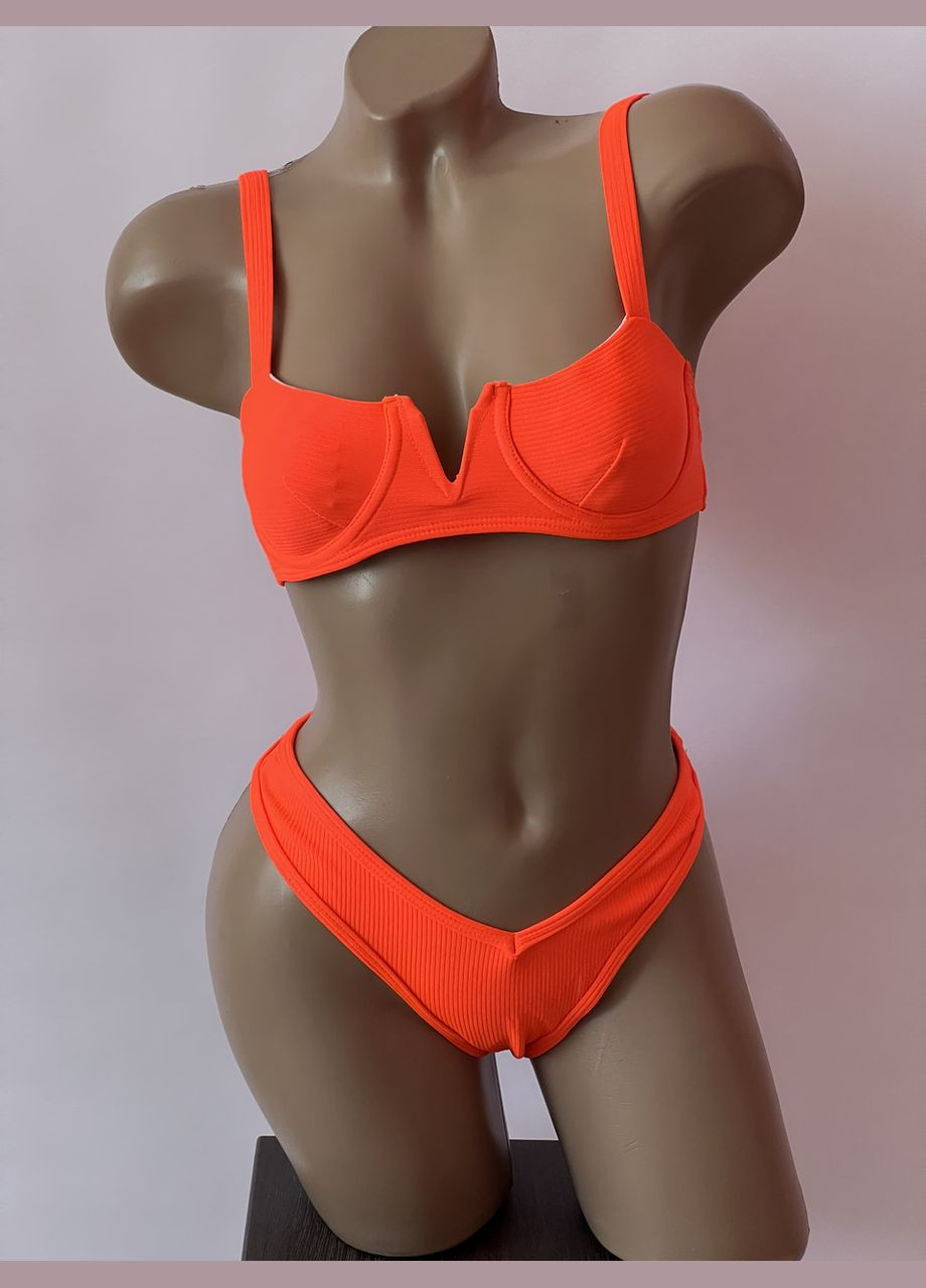 Помаранчевий демісезонний жіночий роздільний яскравий купальник (арт.6094) No Brand