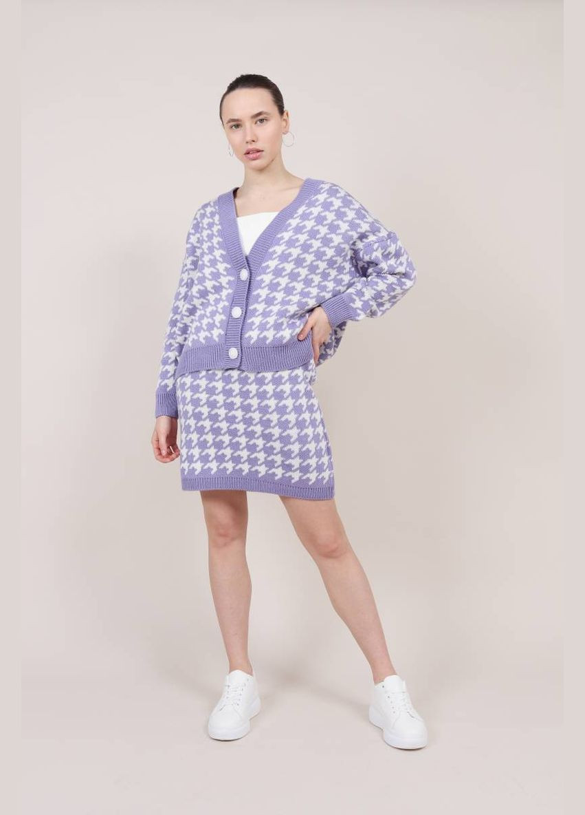 Лиловая однотонная юбка с узором Romashka