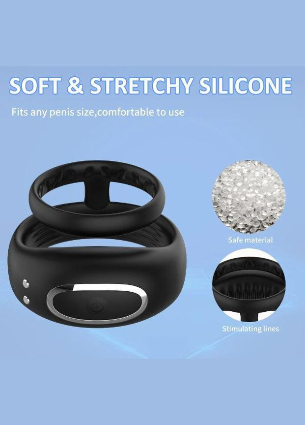 Эрекционное кольцо DoubleSexyRing с вибрацией, аккумулятором и пультом управления No Brand (339865144)