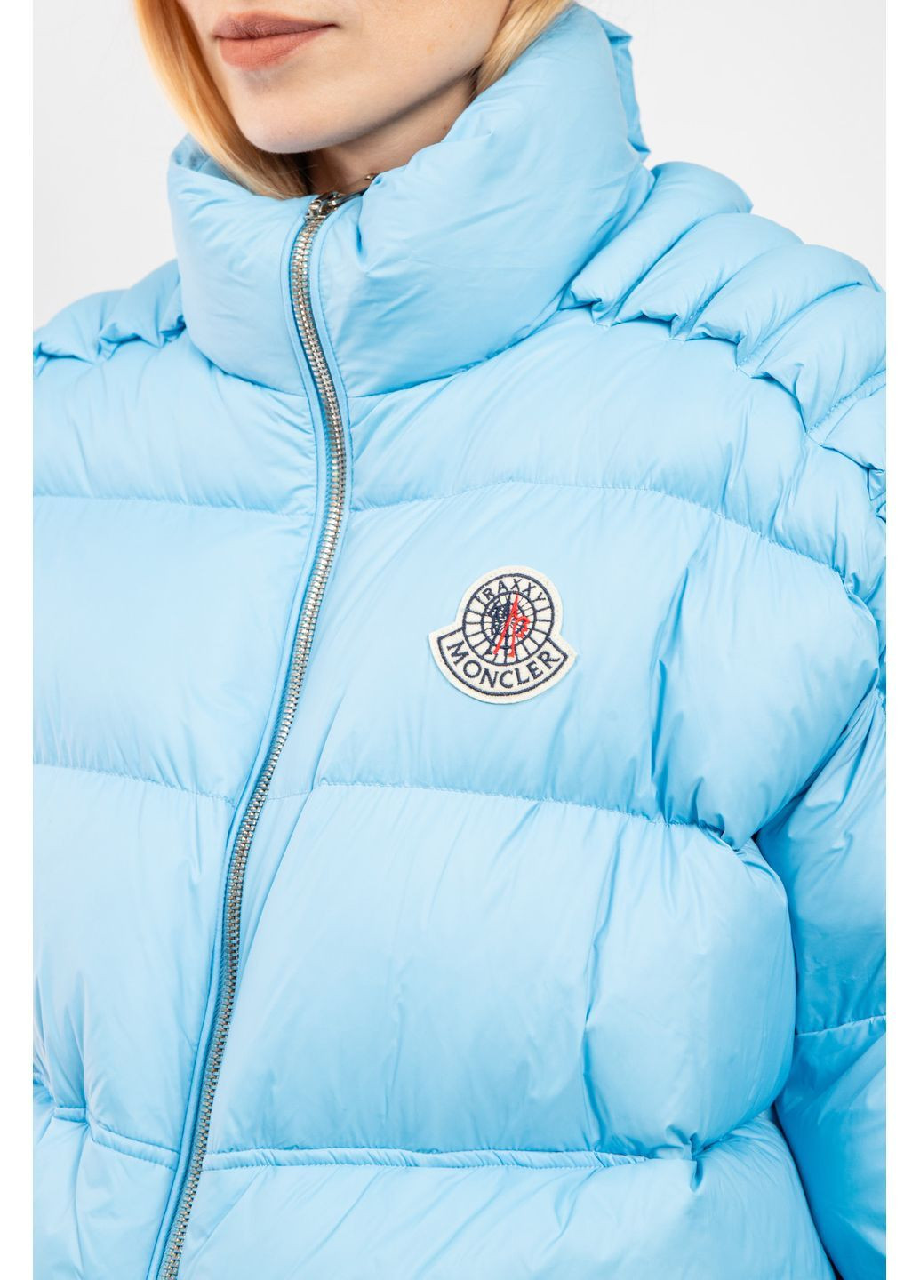 Голубой зимний Пуховик Moncler