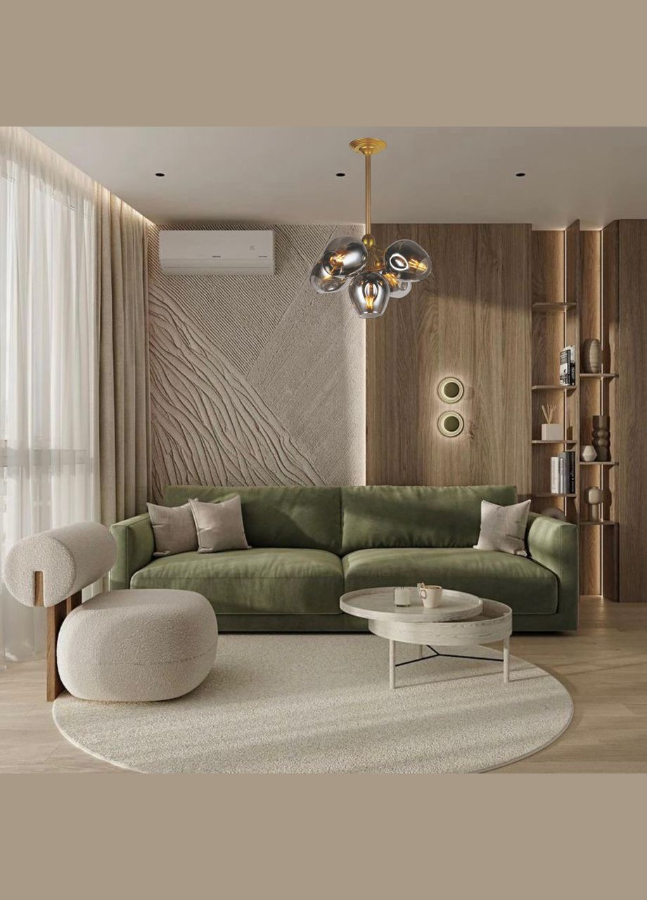 Утинка! Золотая люстра на 5 ламп Molecule (56-LPR66005-5 GD+ВК) No Brand (370071014)