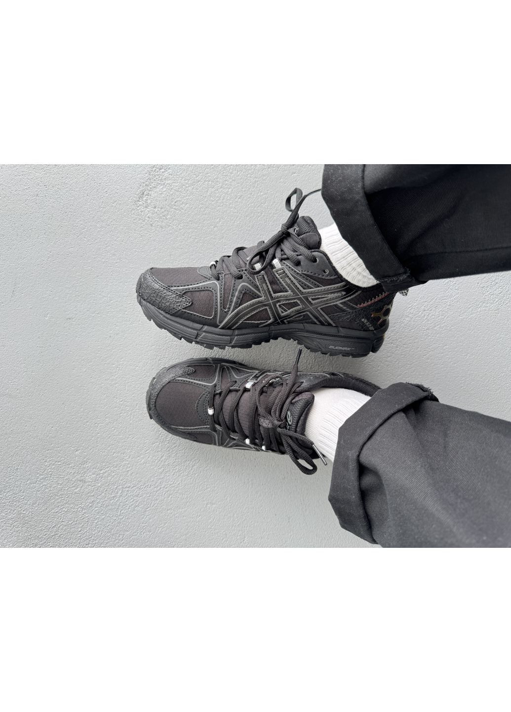 Черные демисезонные кроссовки мужские и женские asics gel-kahana 8 gore-tex black rose gold | асикс гель-кахана 8 черные No Brand