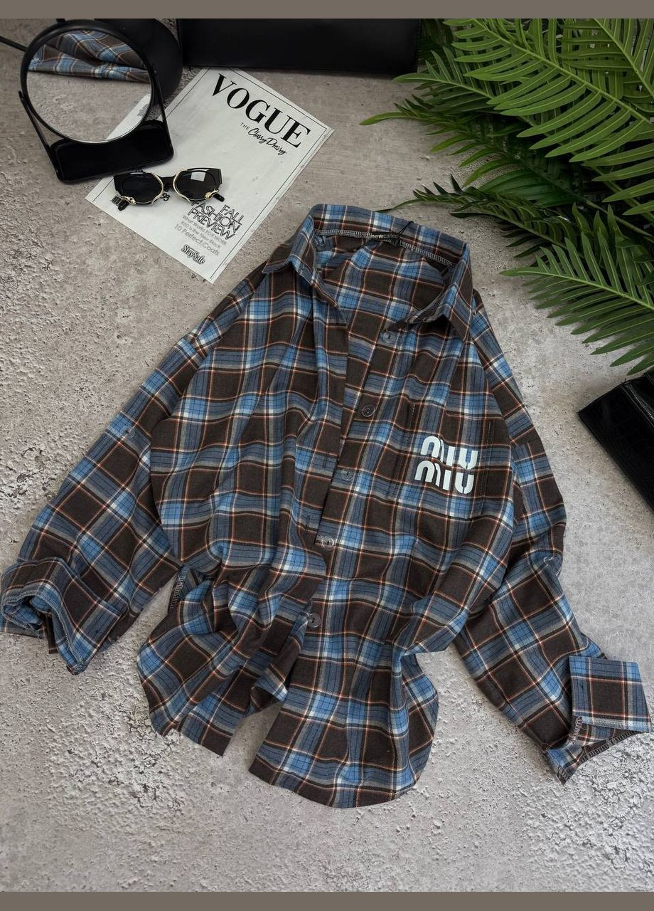 Голубой рубашка No Brand