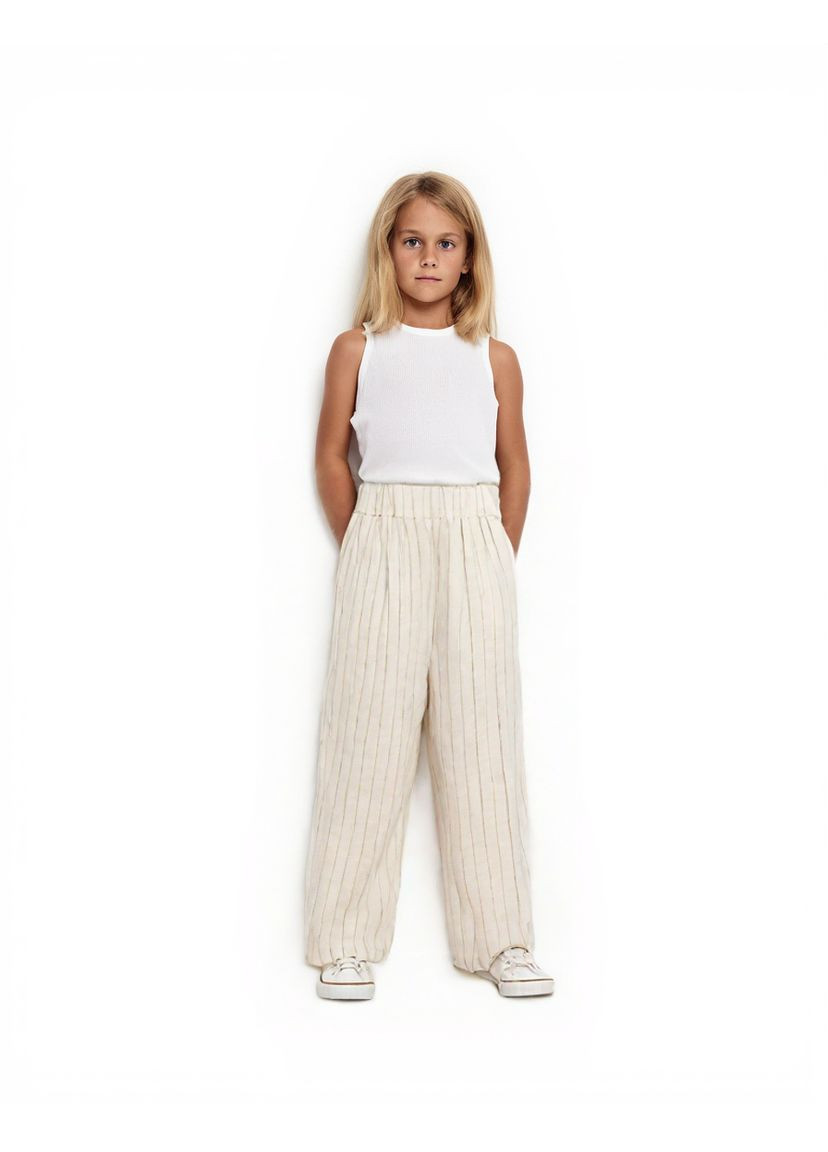 Бежевые летние брюки Yuki