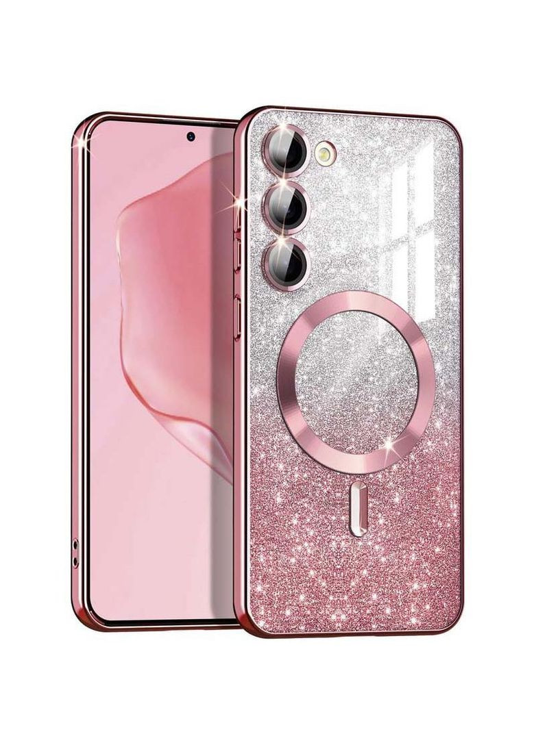 Чехол с блесками, защитными линзами на камеру и MagSafe для Samsung Galaxy S23+ Epik (300523050)