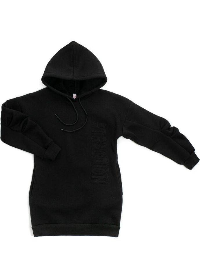 Чорна сукня туніка флісова (4002-152g-black) Nice (300624949)