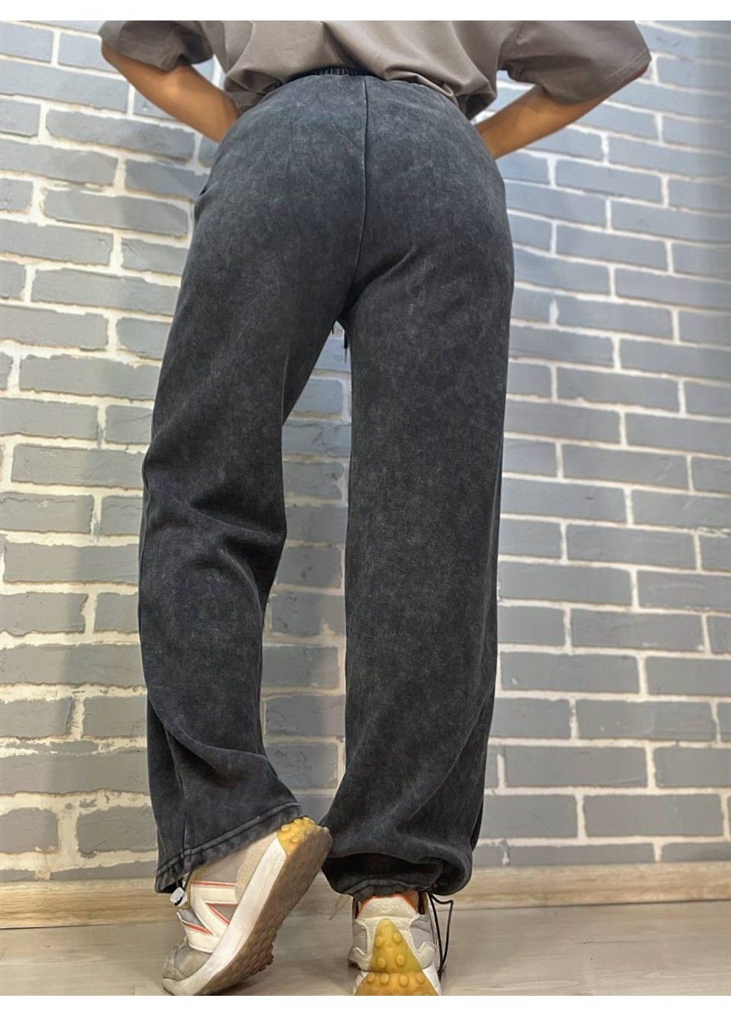 Брюки жіночі 9181 штани джоггери варені резинка затяжка знизу W (303283153)