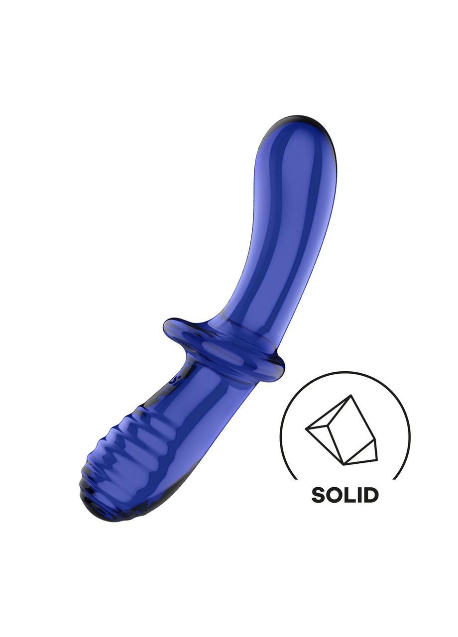 Двосторонній скляний дилдо Satisfyer Double Crystal Light blue, боросилікатне скло, унісекс No Brand (366876863)