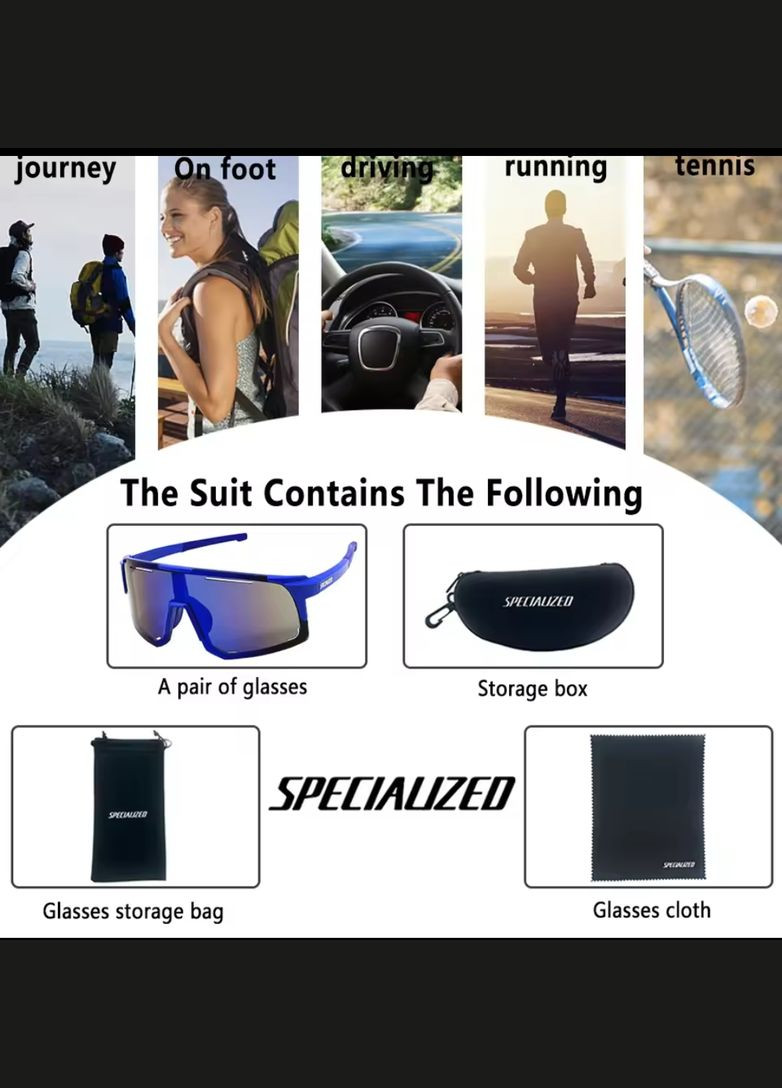 Велоокуляри 3035 сонцезахисні в кейсі сині MINOV (322855023)