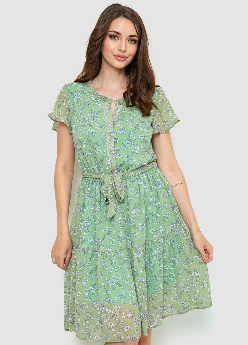 Оливкова сукня шифонова, колір оливковий, Ager