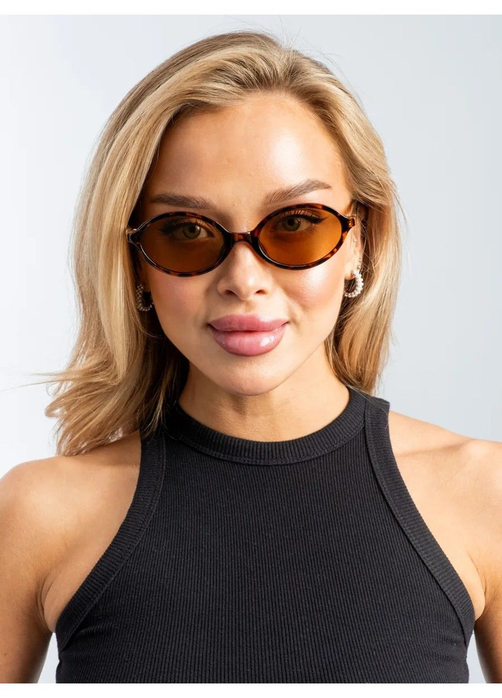 Солнцезащитные очки округлые Oculos леопардовые коричневые No Brand (352165645)