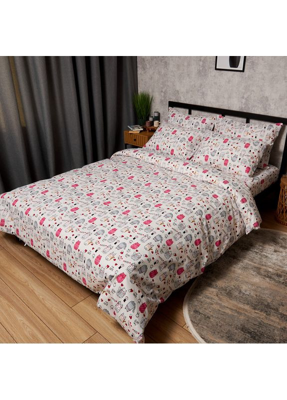 Комплект постільної білизни Бязь Gold Люкс King Size 220x240 наволочки 4х50х70 (MS-820009068) Moon&Star Cute Cats (356114013)