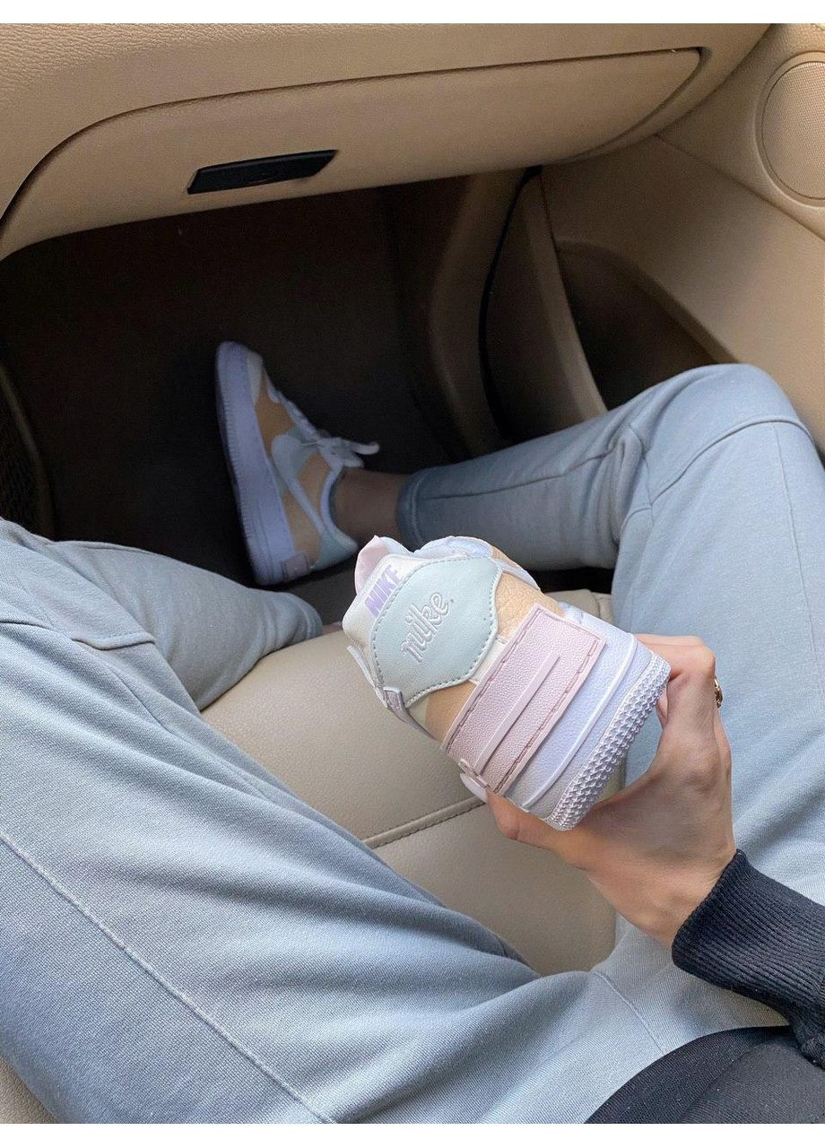 КРОССОВКИ ЖЕНСКИЕ NIKE AIR FORCE 1 SHADOW WHITE BEIGE НАЙК АИР ФОРС 1 ПРЕМИУМ No Brand бежевые демисезоны (367171497)