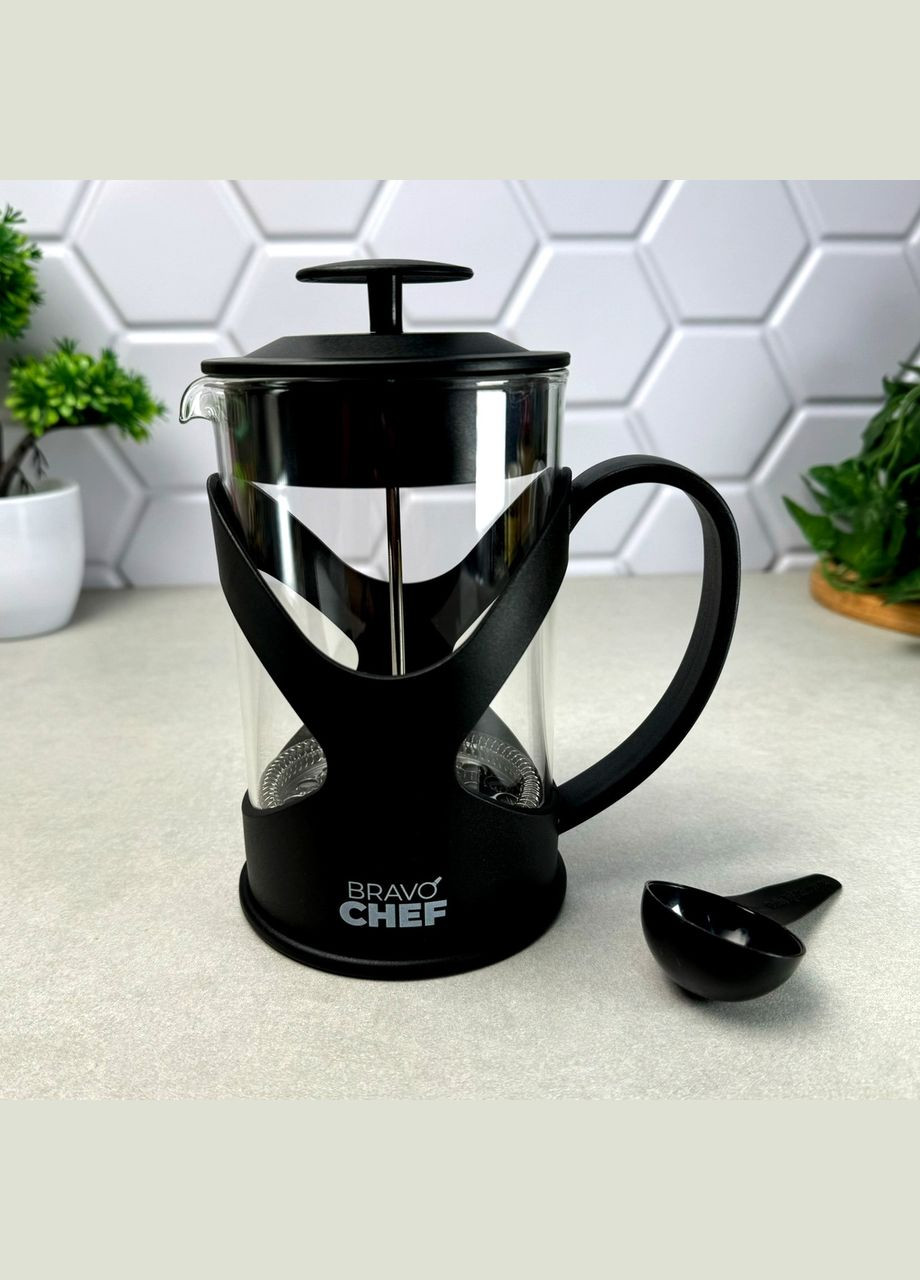 Заварник френчпресс 1 л+мерная ложка для кофе Bravo (303209624)