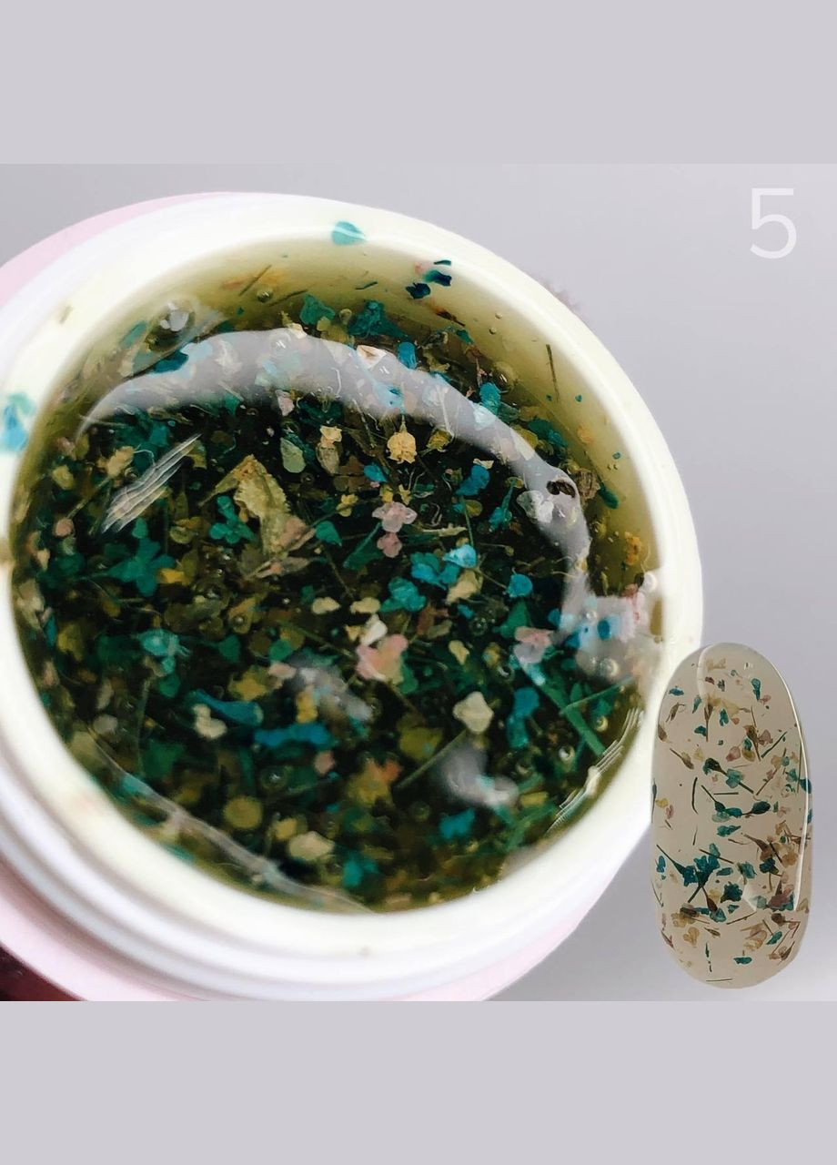 Цветочный гель для дизайна ногтей с сухоцветами ТМ " " 5 гр. Saga (342376504)