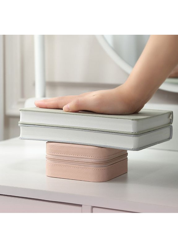 Скринька органайзер для ювелірних прикрас та виробів із штучної шкіри 10*10*5см Pink Casegrace (360454700)