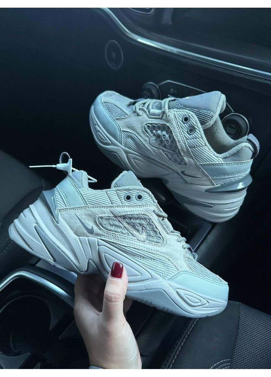 Серые демисезонные кроссовки мужские nike m2k tekno atmosphere grey gunsmoke найк м2к текно No Brand