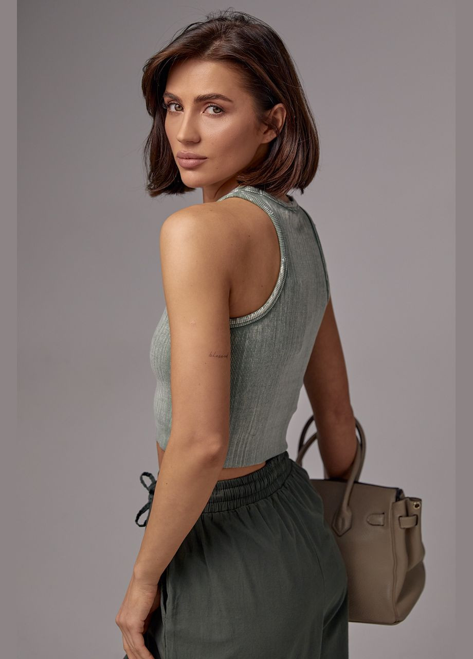 Жіночий топ-майка з еластичного трикотажу Liton (296908985)