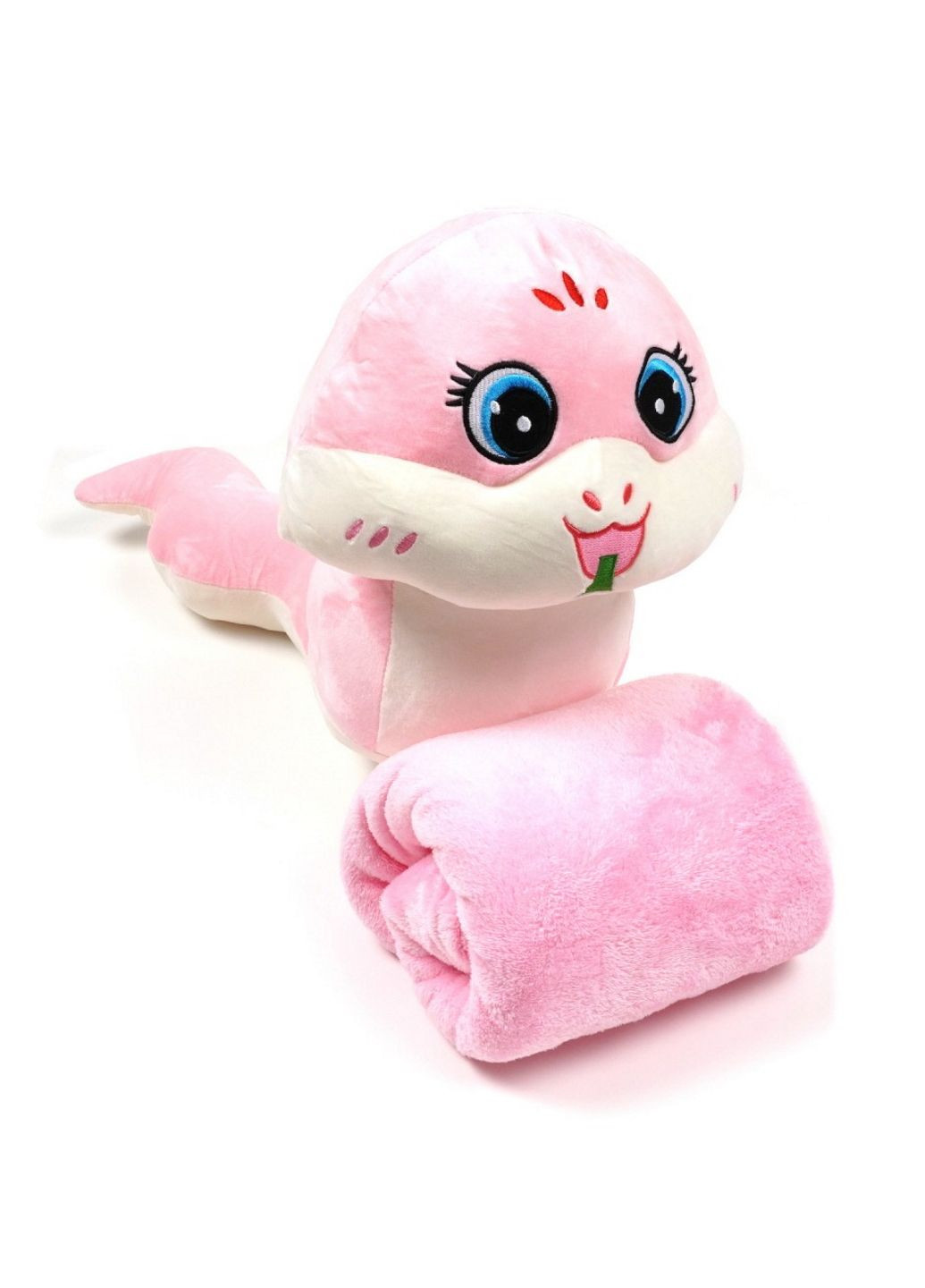 Плед подушка іграшка 3в1 Змійка 62cm Рожева More Змейка (315347821)