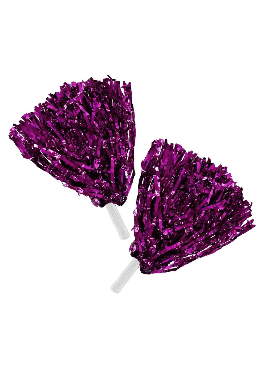 Помпоны нитевидные блестящие для черлидинга и танцев с ручками Pom-Poms C-0828 (глянцевые, пластик, l-28см, 2шт, вес 1 SP-Sport (370139923)