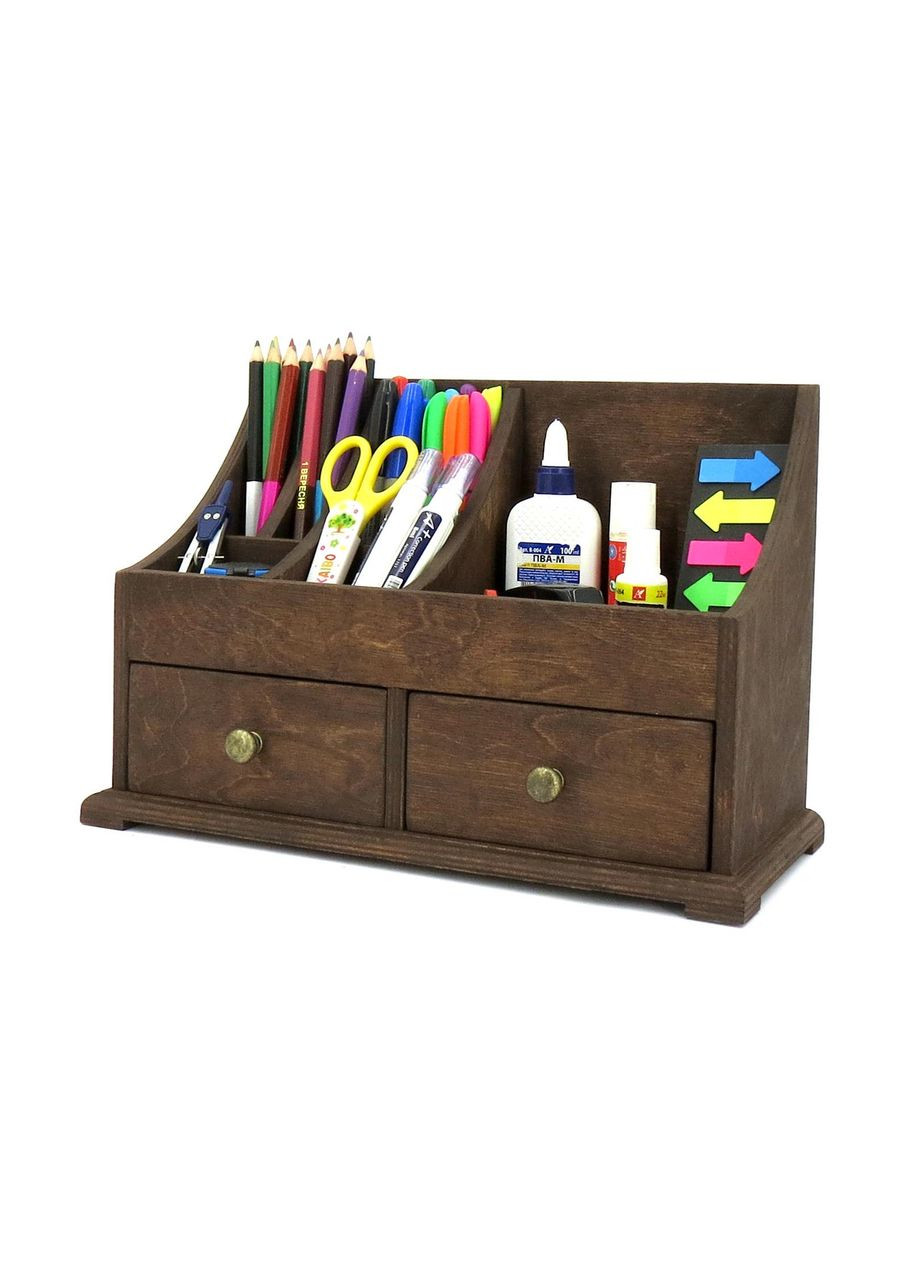 Настольный органайзер из дерева Ютика капучино (КНЦ-003109) No Brand (328227472)