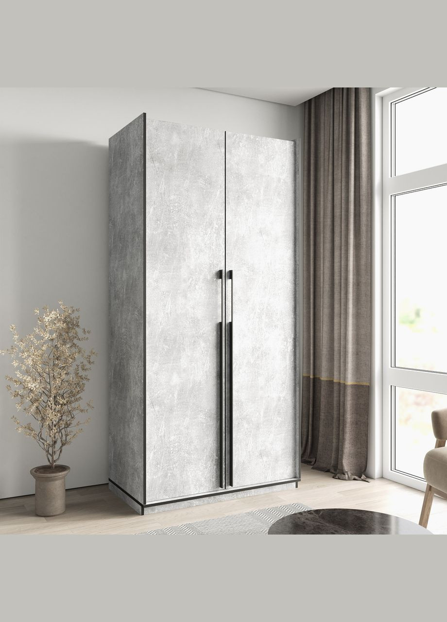 Шкаф распашной с трубой на 2 дверцы и ящиками R-0014 от MORELI (335423691)