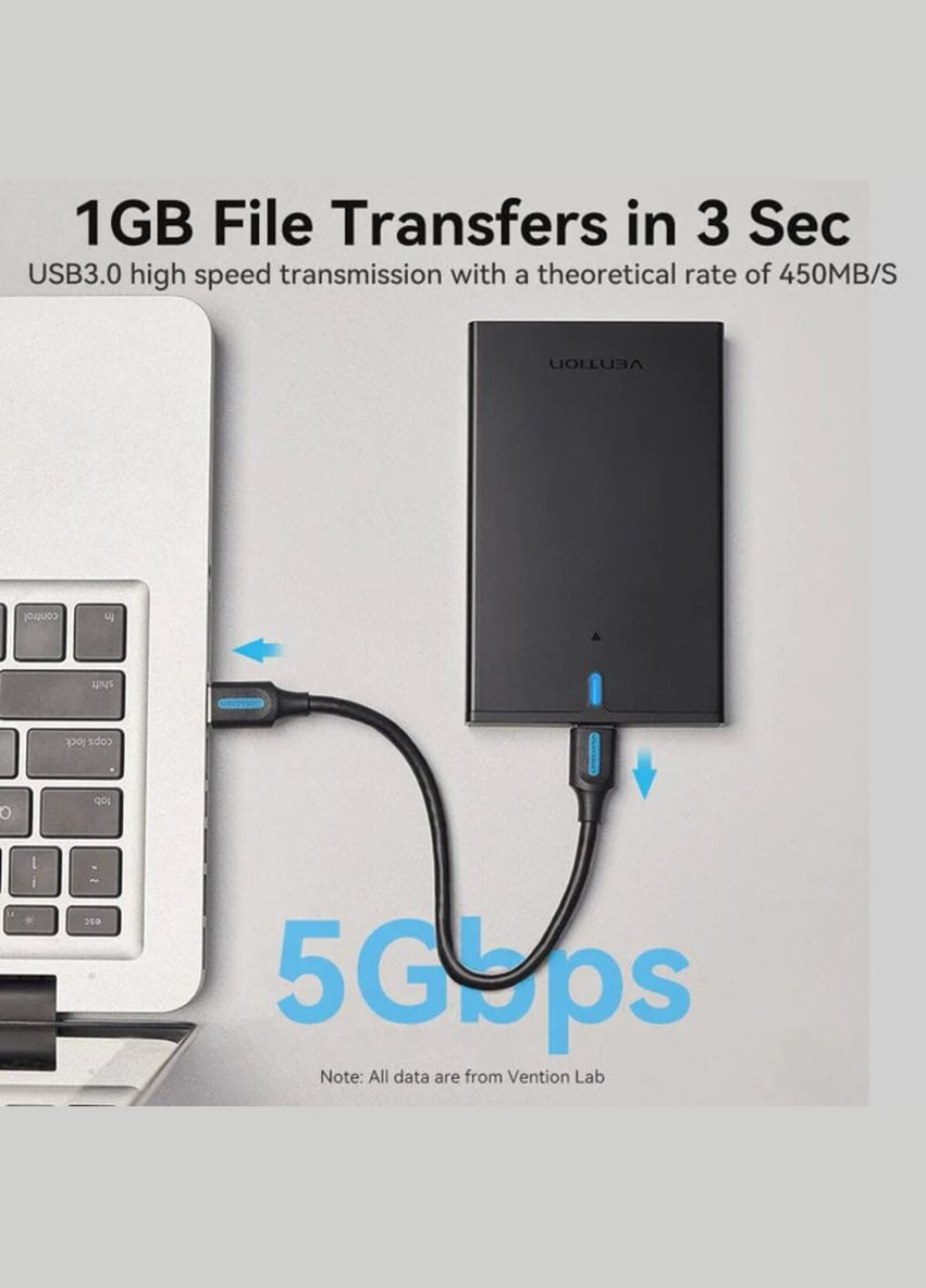 Внешний карман для накопителя Hard Drive Enclosure (USB 3.0 Micro-B) Black (KPAB0) Vention 2.5 Inch SATA (340277771)