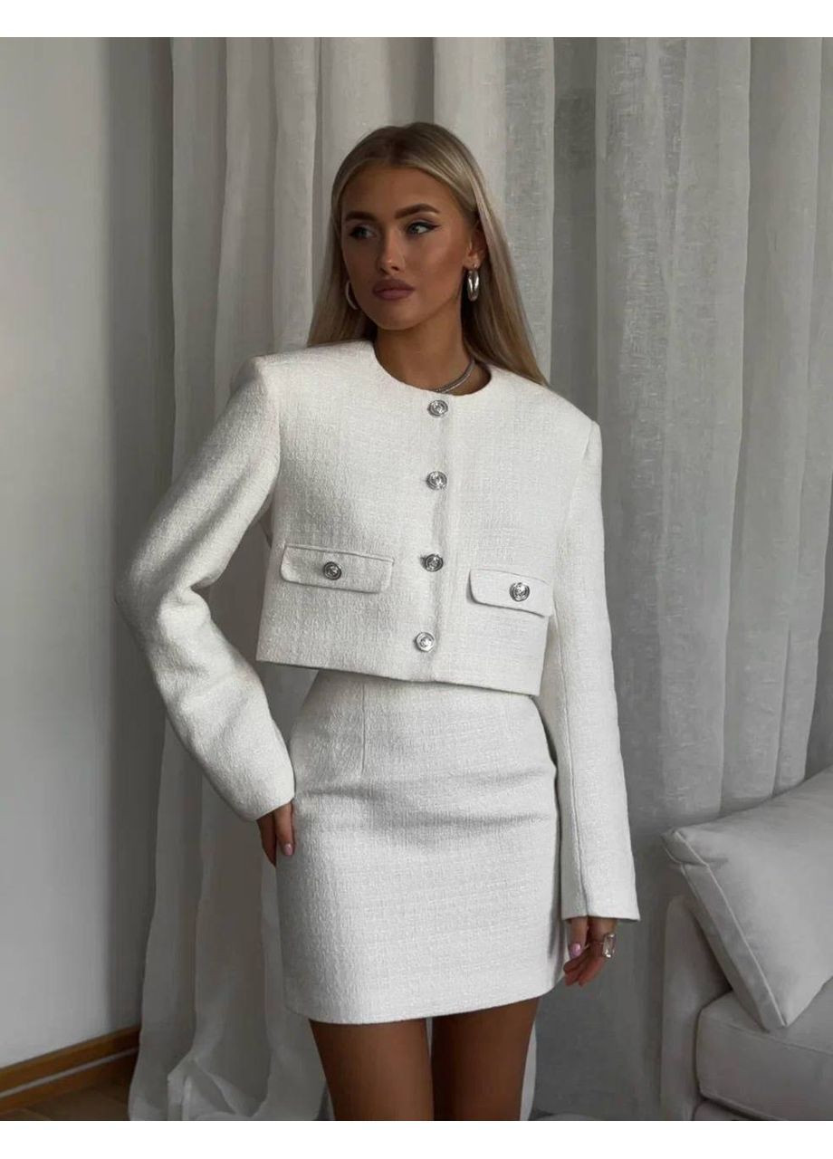 Жіночий твідовий костюм з спідницею No Brand Б1467-900 (369402628)