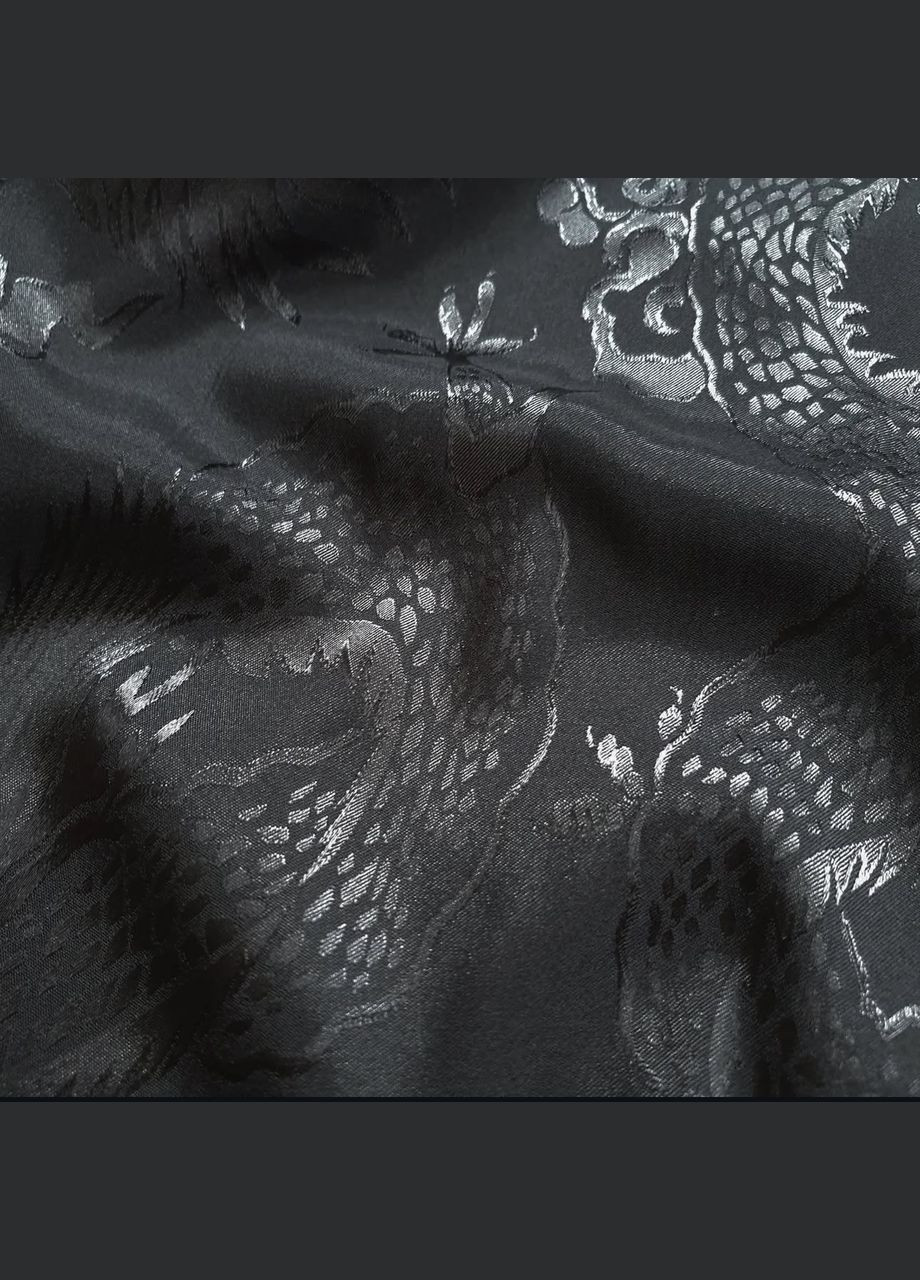Атласова чорна сорочка з драконами оверсайз прямого крою аніме харадзюку японська китайська естетика унісекс велика гранж панк No Brand (316259282)