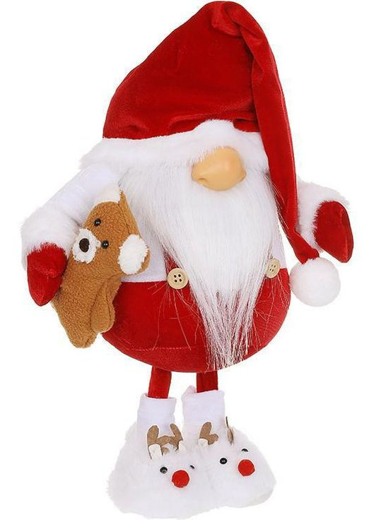 Игрушка мягкая "Гном в пижаме с мишкой" 68см, красный с белым BonaDi (329897797)