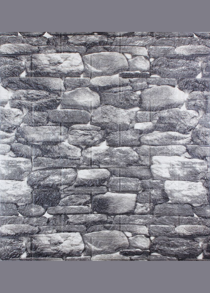Самоклеющаяся декоративная 3D панель серые валуны 700х770х3мм (40-3) 3D Loft (302236054)