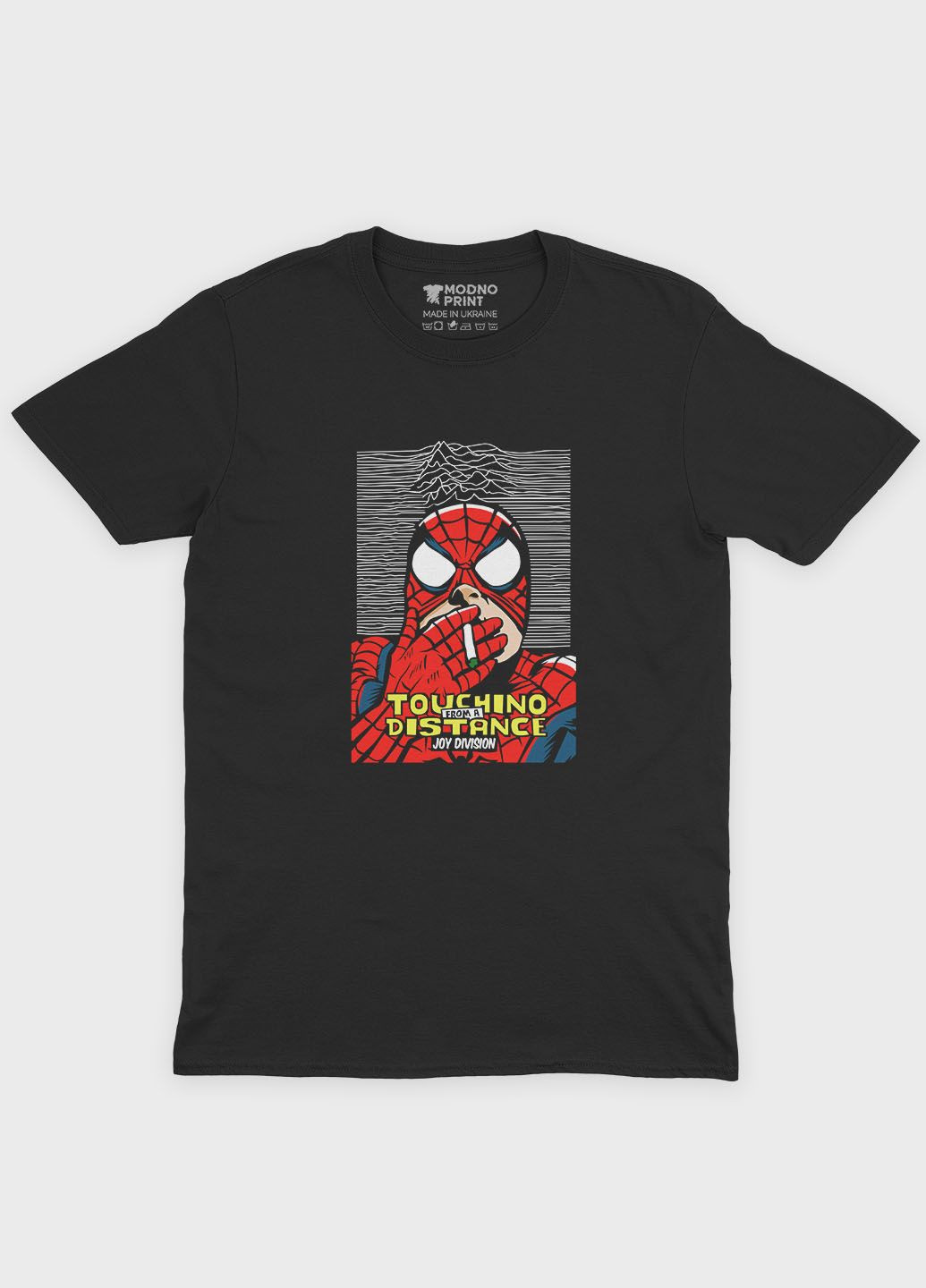 Черная демисезонная футболка для девочки с принтом супергероя - человек-паук (ts001-1-gl-006-014-045-g) Modno