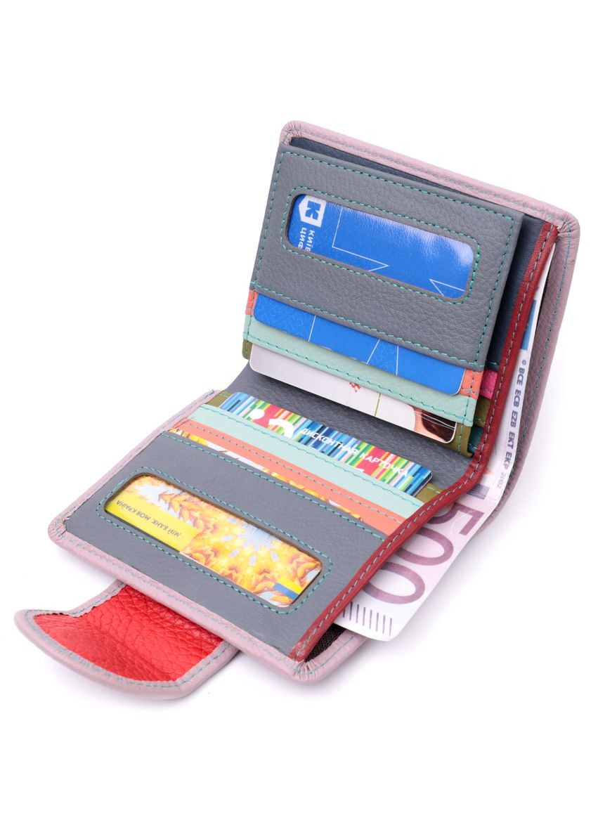 Женский кошелек из натуральной кожи с монетницей снаружи 19456 Бежевый st leather (306881740)