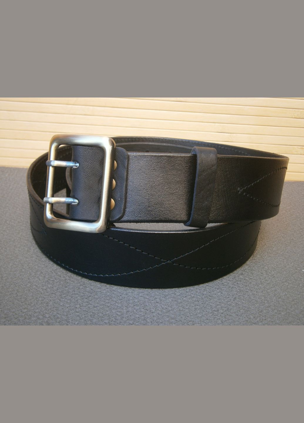 Ремінь офіцерський Рremium Lux натуральна шкіра чорний №2 / 120 см No Brand (358649187)