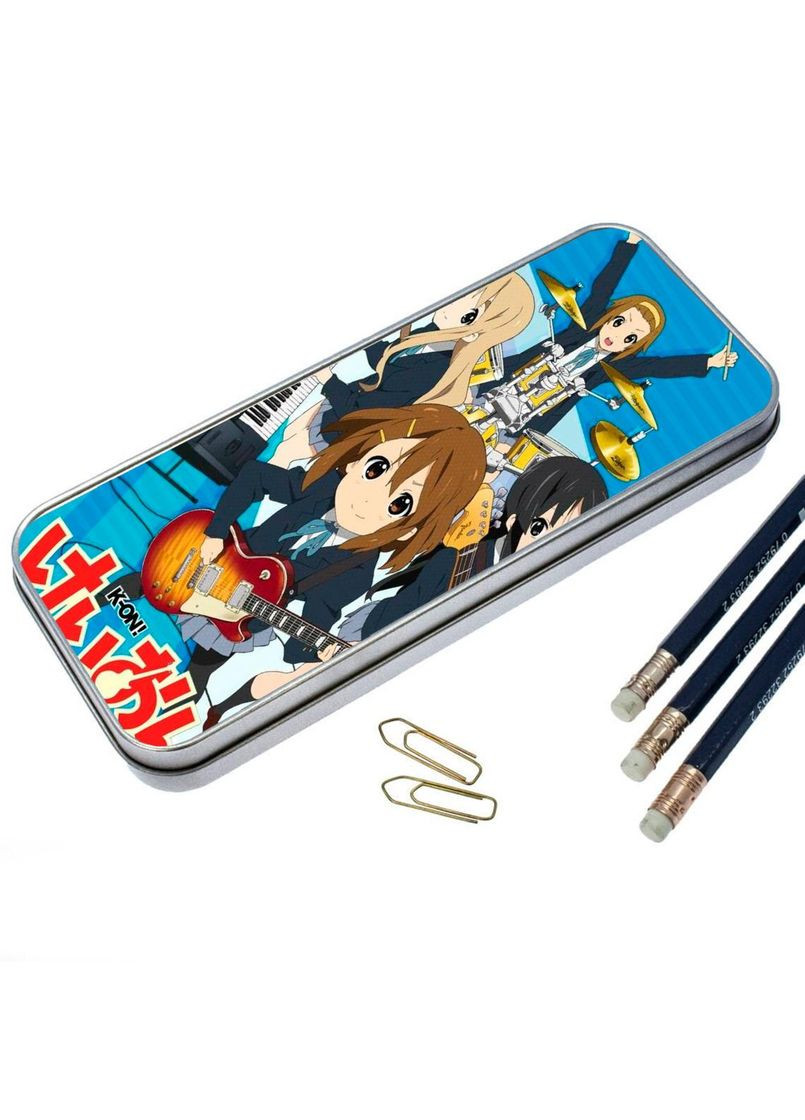 Пенал школьный для мальчика и девочки металлический Аниме Кей-Он #006 7*18 см Silver No Brand (309152670)