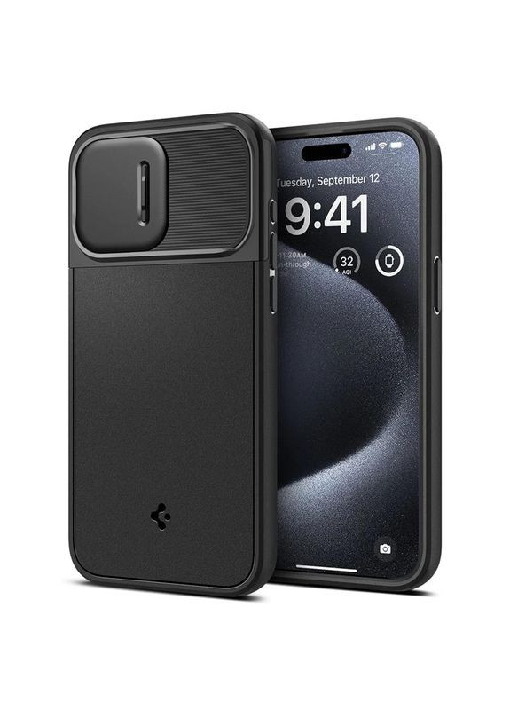 Чехол-накладка Optik Armor MagFit для Apple iPhone 15 Pro Black (ACS06738) Spigen (370623064)