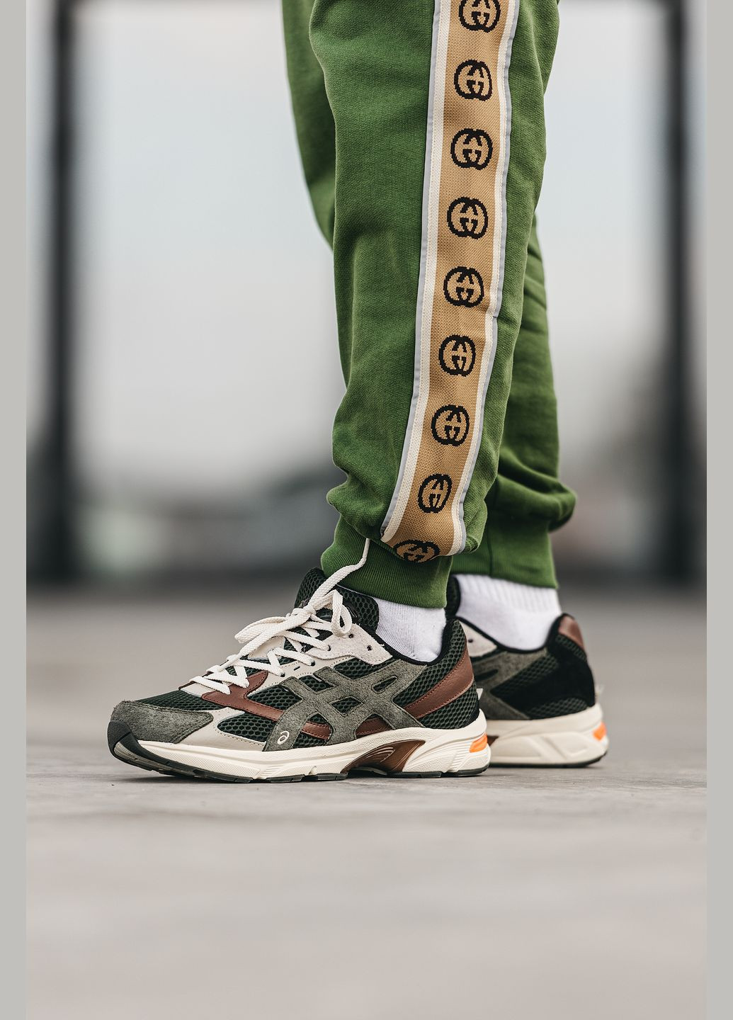 Хакі Осінні кросівки чоловічі asics gel-1130 x hal studios khaki | асікс гель-1130 хакі No Brand