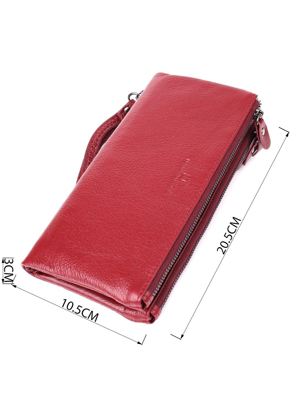 Шкіряний гаманець на три відділення 23108 Бордовий st leather (330642756)