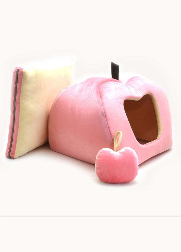 Будка яблуко для котів і собак рожева №2 44х44х41 см Zoo-hunt (276972495)