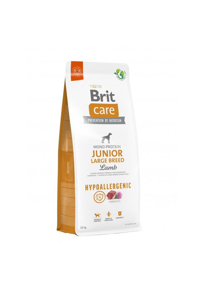Сухой корм Dog Hypoallergenic Junior Large Breed для молодых собак больших пород, гипоаллергенный с ягненком, 12 кг Brit Care (362703354)
