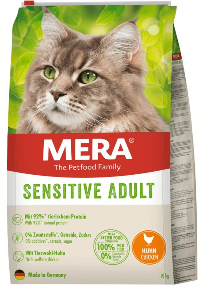 Сухой корм для взрослых кошек Cats Sensitive Adult Сhicken (Huhn) с курицей 10 кг (4025877386459) Mera (308752426)