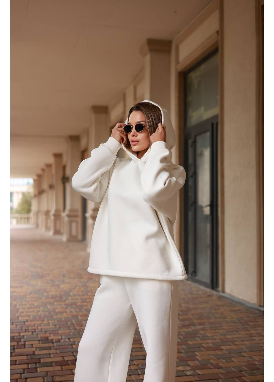 Жіночий костюм на флісе двійка молочний No Brand (362700184)