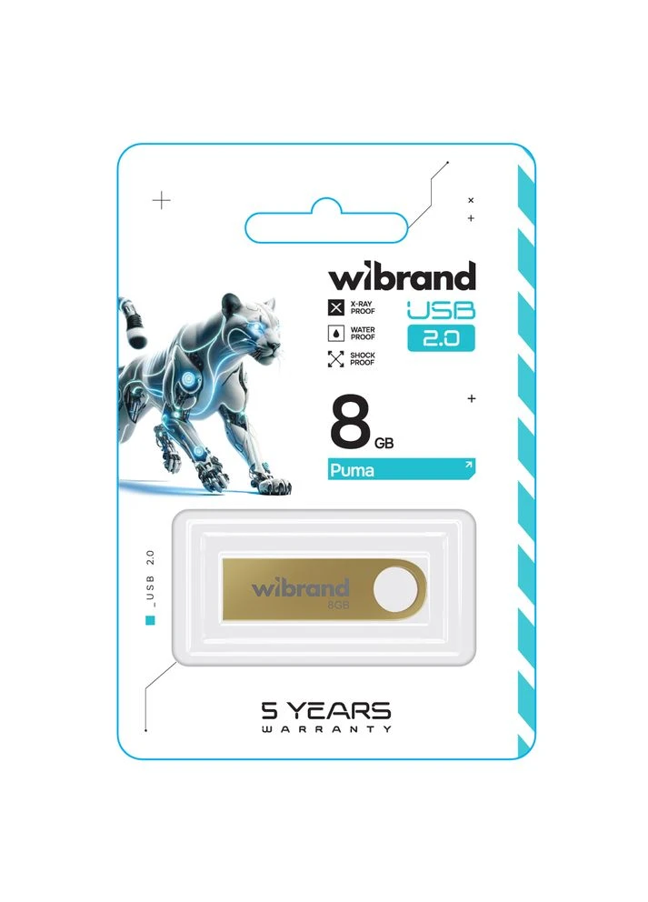 Флешка Puma 8 ГБ USB 2.0 золота Wibrand (401884947)