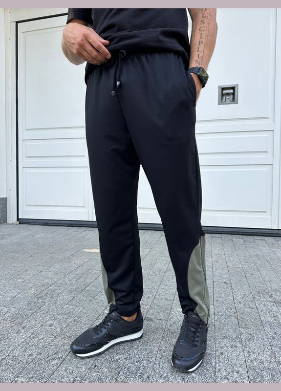 Черные спортивные демисезонные брюки ISSA PLUS