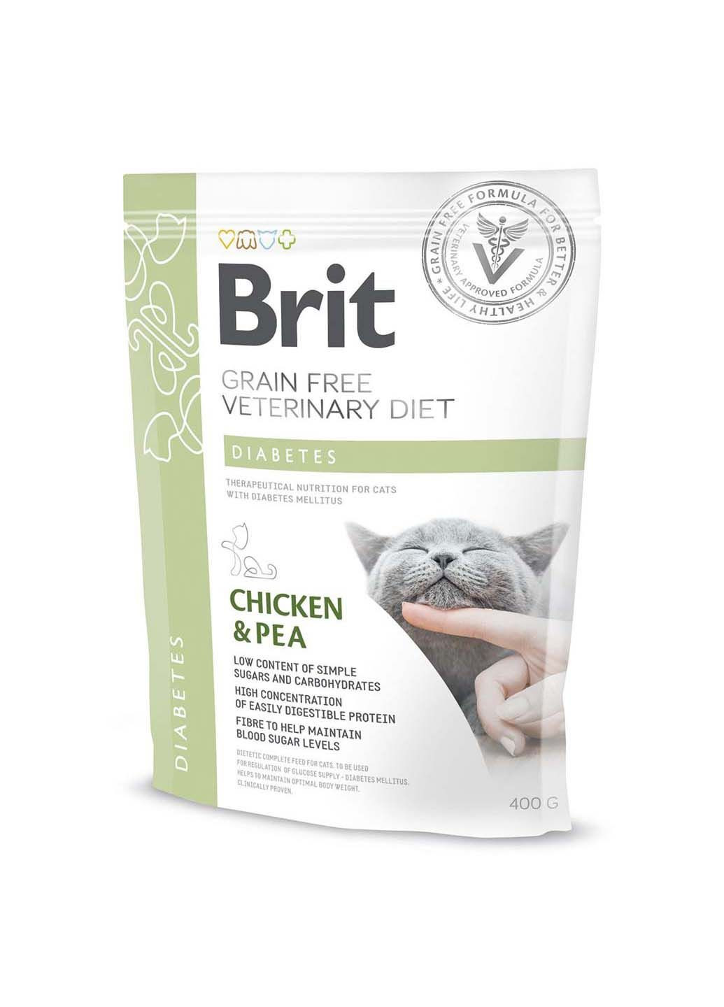Сухой корм для кошек взрослых VetDiets при диабете и гипергликемии c курицой и горохом 0.4 кг Brit (286472791)