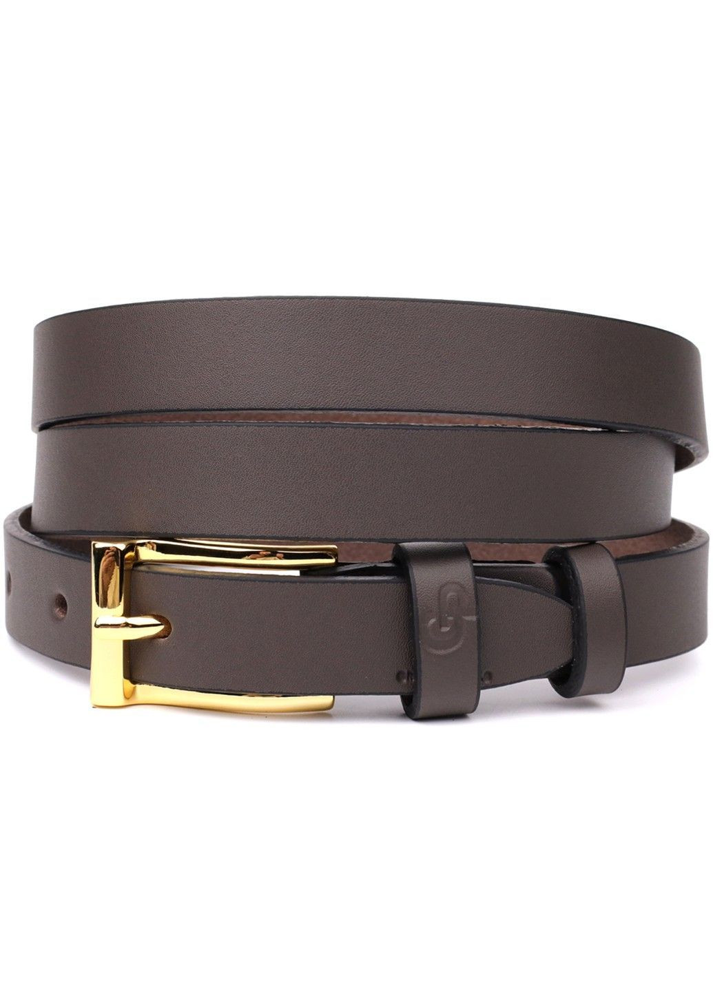 Элегантный узкий кожаный ремень для женщин 22952 Красный Grande Pelle (362971717)