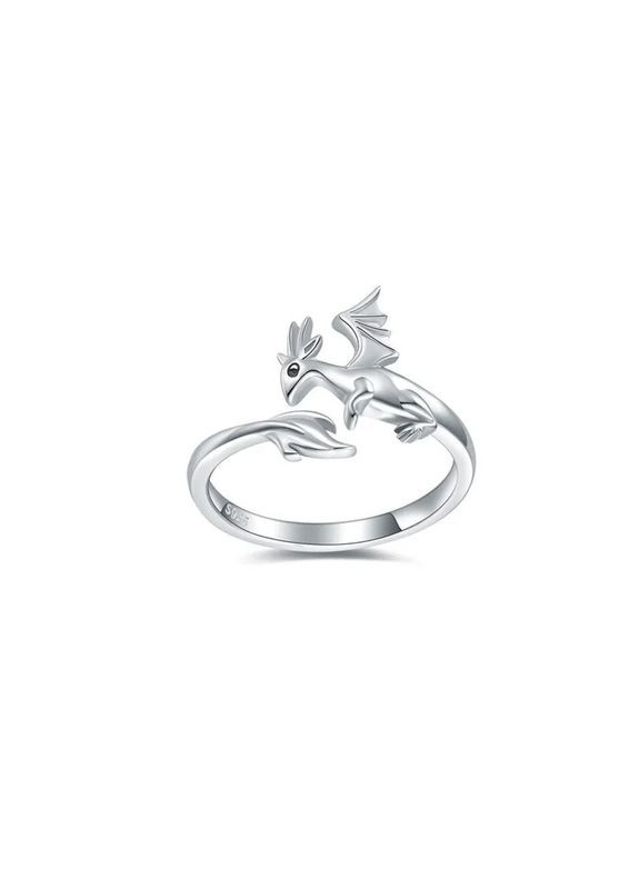 Кольцо женское колечко в виде черного дракона размер регулируемый Fashion Jewelry (290114048)