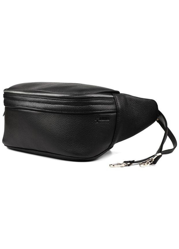 Чоловіча шкіряна сумка на пояс через плече для телефону та документів середня Чорний 38632 TARWA (352165911)