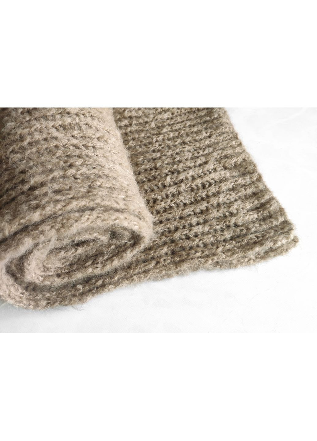 В'язаний зимовий шарф ручної роботи з мериносу оливкового кольору No Brand (368787126)